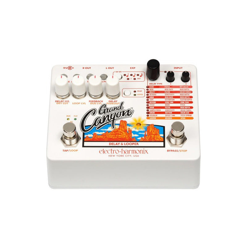Electro-harmonix Grand Canyon Pedal Efectos Delay Looper Blanco