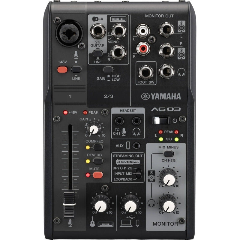 Yamaha Ag03mk2 Interfaz Audio Y Mixer Usb Canales Bk Negro