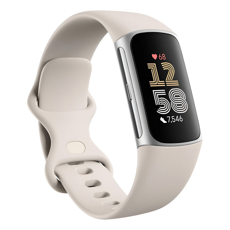 Fitbit Charge 6 Reloj Inteligente Salud Y Fitness Blanco Plateada Milanés Beige Beige