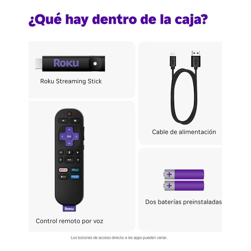 Roku Streaming Stick Hd Con Control De Voz Negro De Voz
