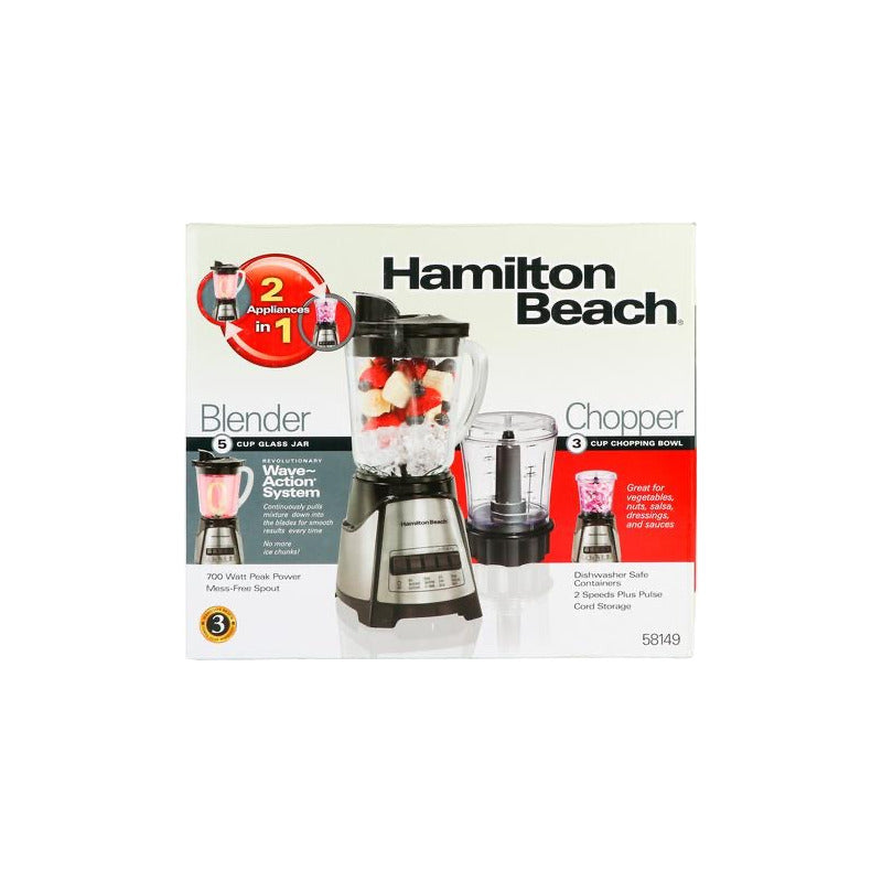 Hamilton Beach Power Elite 58148 Licuadora 2 En 1 Negro/inoxidable