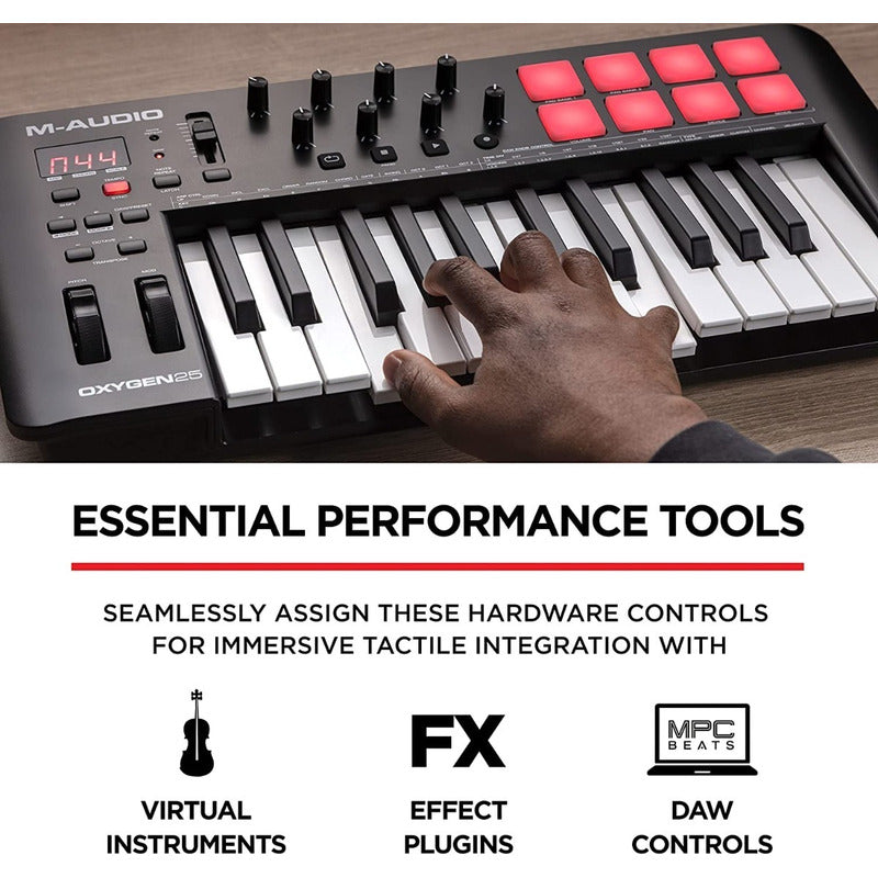 M Audio Oxygen 25 Mkv Controlador Piano Midi 25 Teclas Negro