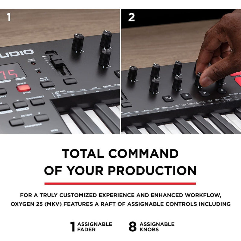 M Audio Oxygen 25 Mkv Controlador Piano Midi 25 Teclas Negro