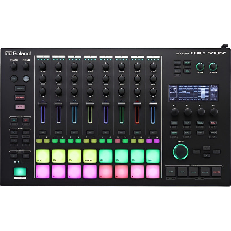 Roland Mc-707 Secuenciador Sampler Groovebox 8 Canales Negro