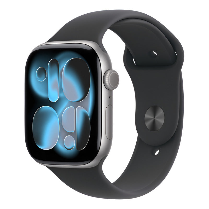 Apple Watch Series 11 Case Aluminio Sport  S/m Gps Cel 46mm - Gris Espacial - Correa Deportiva - Negro