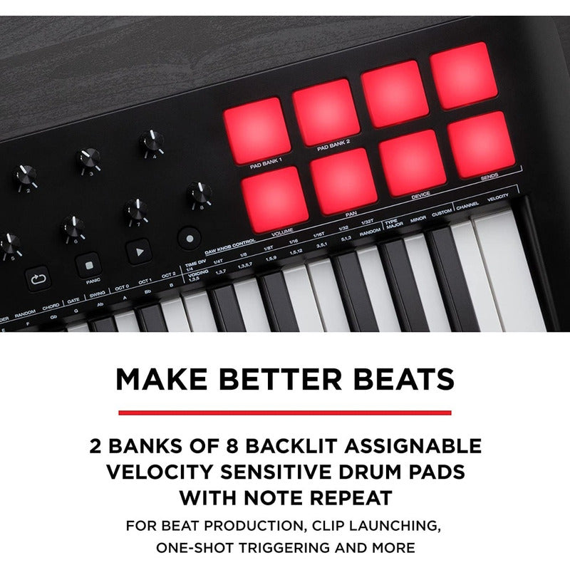 M Audio Oxygen 25 Mkv Controlador Piano Midi 25 Teclas Negro