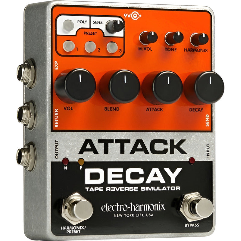 Electro-harmonix Attack Pedal De Efectos Decay Naranja-negro-blanco