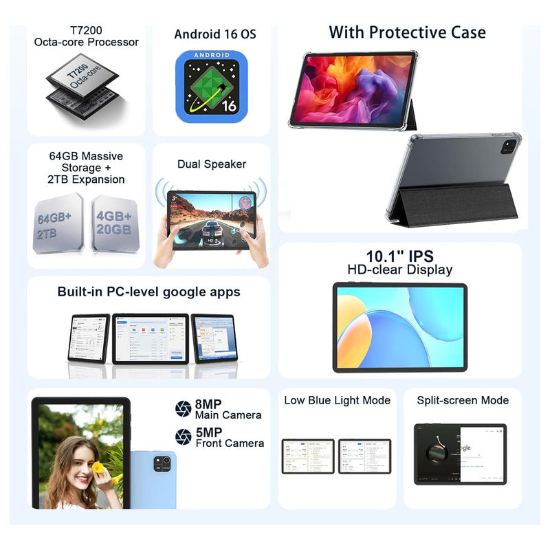 Ehfidc 10  Tablet 8 Core 24gb Ram 64gb 65a Azul