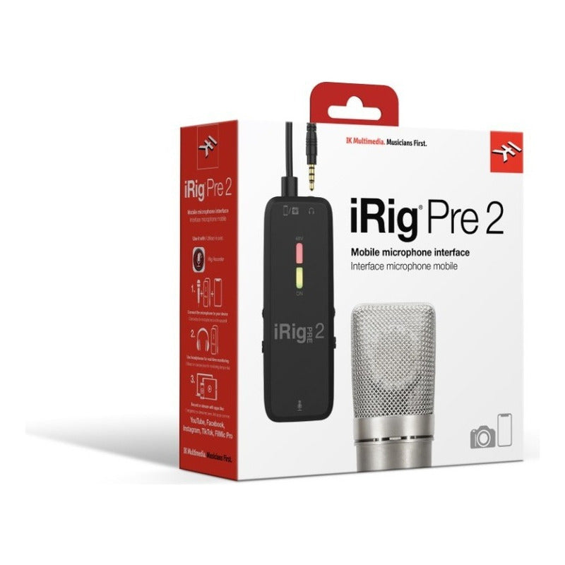 Ik Multimedia Irig Pre 2 Interfaz De Audio Con Mic Preamp Negro