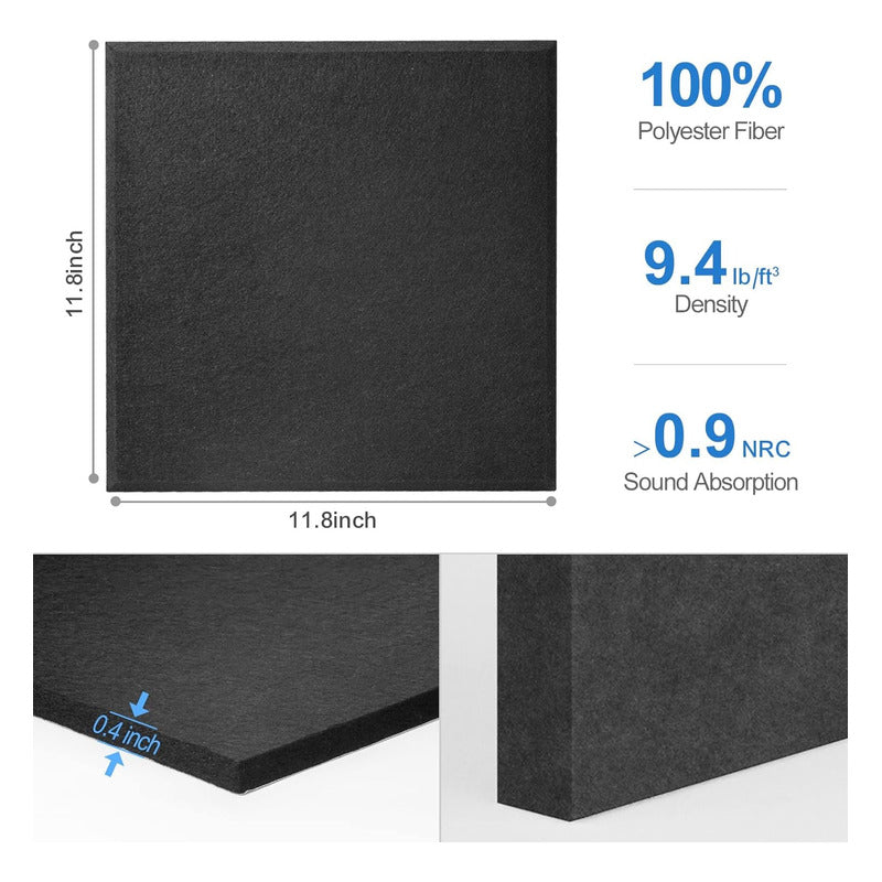 Sonicism Paneles Acústicos 30 X 30 X 1 Autoadhesivos Pack 12