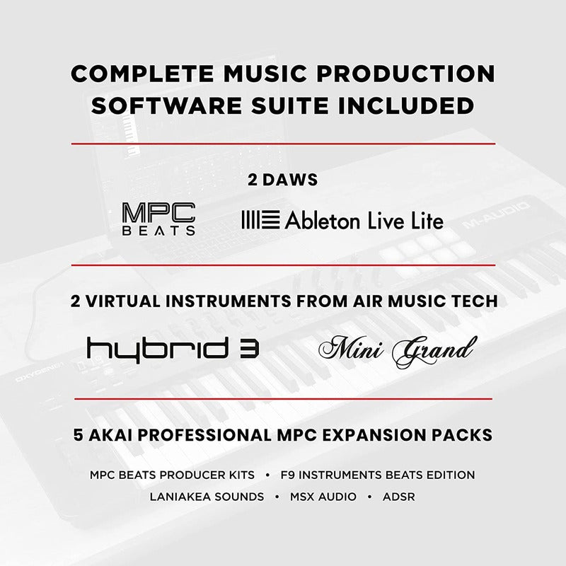 M Audio Oxygen 25 Mkv Controlador Piano Midi 25 Teclas Negro