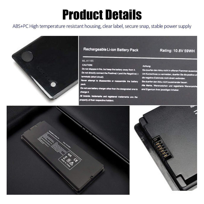 Batería Para Portátil Macbook 13 A1185 A1181 10.8v 59wh Negro