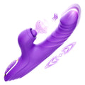 Vibrador 4 En 1 Cabeza Empuja Lame Y Chupa Clitoris Violeta