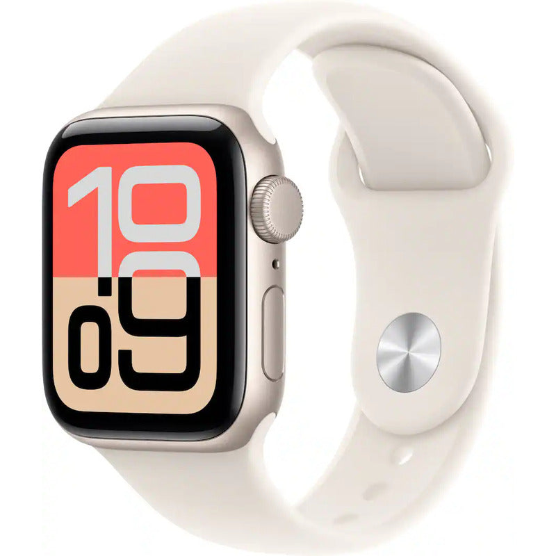 Apple Watch Se 3 Case Aluminio Sport S/m Gps 40mm Blanco Estelar Correa Deportiva Blanco Estelar Plata