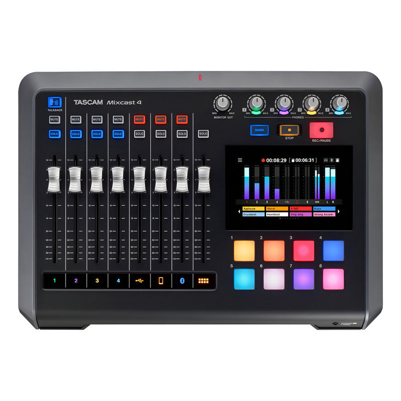 Tascam Mixcast 4 Interrfaz De Audio Mixer Usb 14x2 Negro