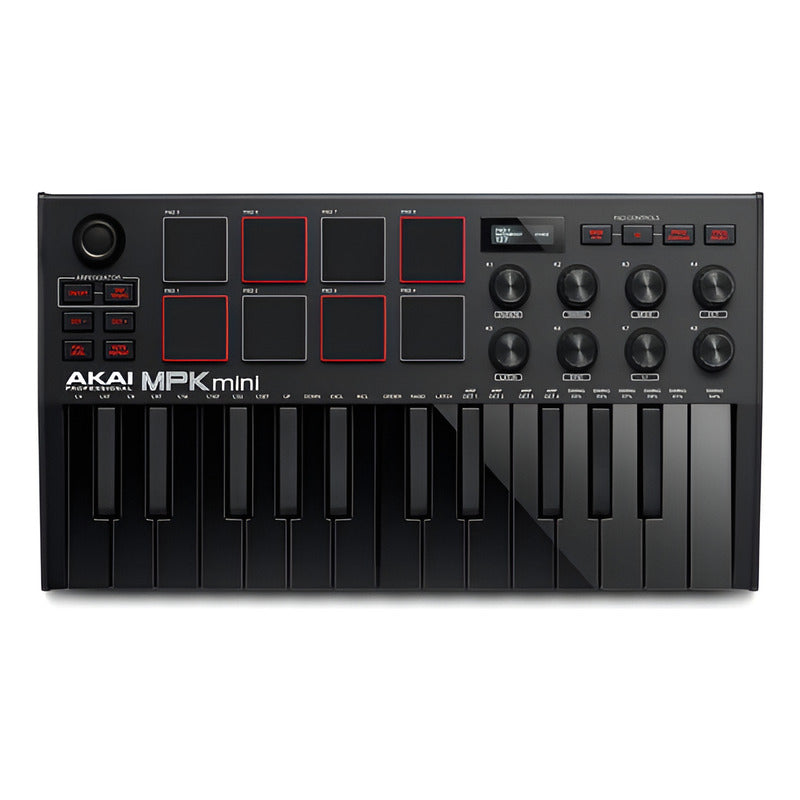 Akai Mpk Mini Mk3 Controlador Midi 25 Teclas Negro Negro