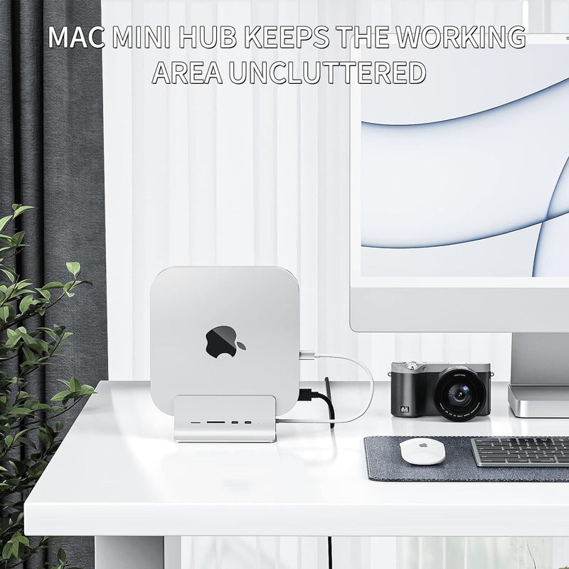 Mac Mini Hub Usb C 5 In 1 Con Bahía De Almacenamiento M.2 Gris
