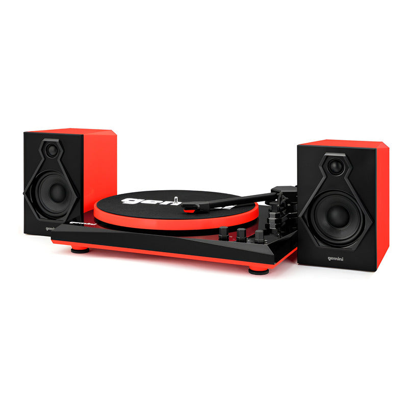 Gemini Tt-900br Turntable Dual Stereo Speakers Negro / Rojo