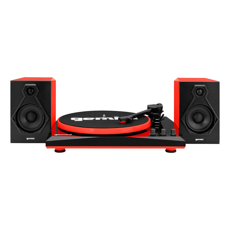 Gemini Tt-900br Turntable Dual Stereo Speakers Negro / Rojo