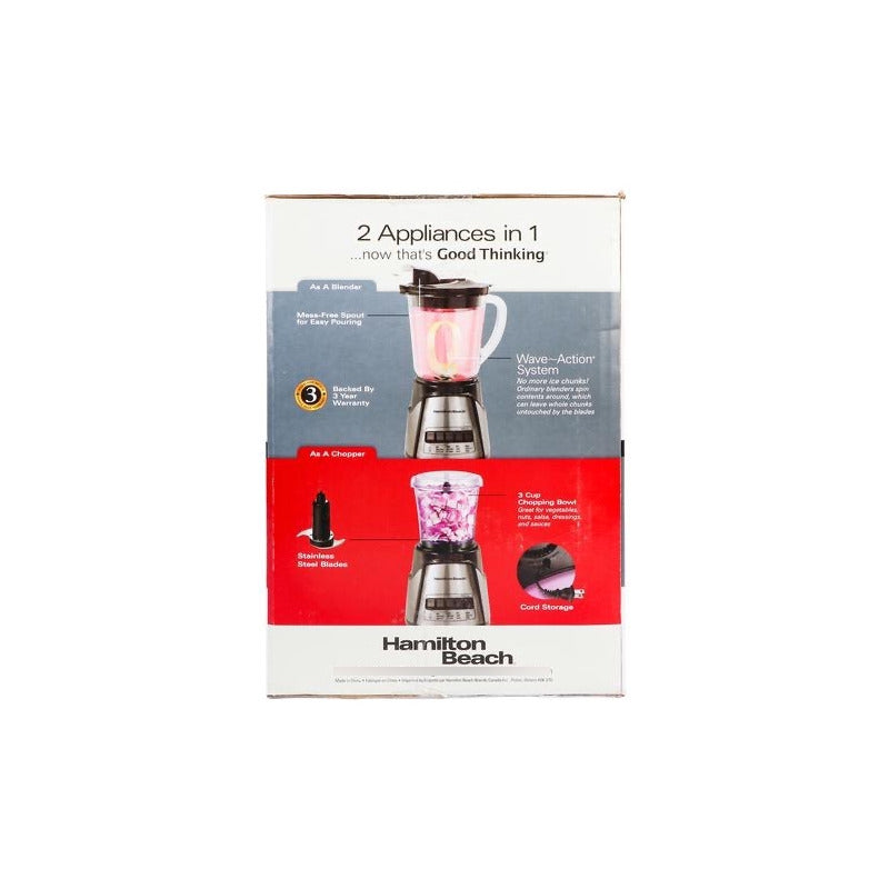 Hamilton Beach Power Elite 58148 Licuadora 2 En 1 Negro/inoxidable