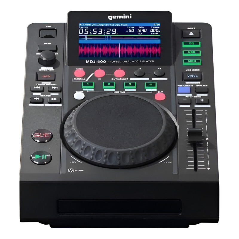 Gemini Sound Mdj-600 Controlador Dj Pro Multimedia Usb Cd Negro
