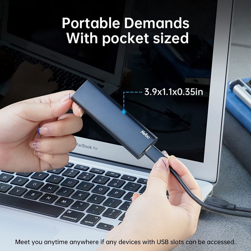 Netac Zslim Disco Duro Externo Ssd 500 Gb Usb 3.2 Negro