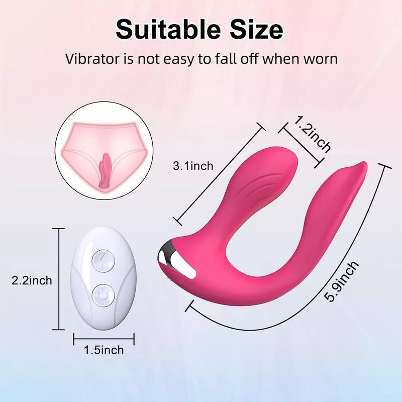 Vibrador Discreto 2 En 1 Inalámbrico Control Remoto App Rosa