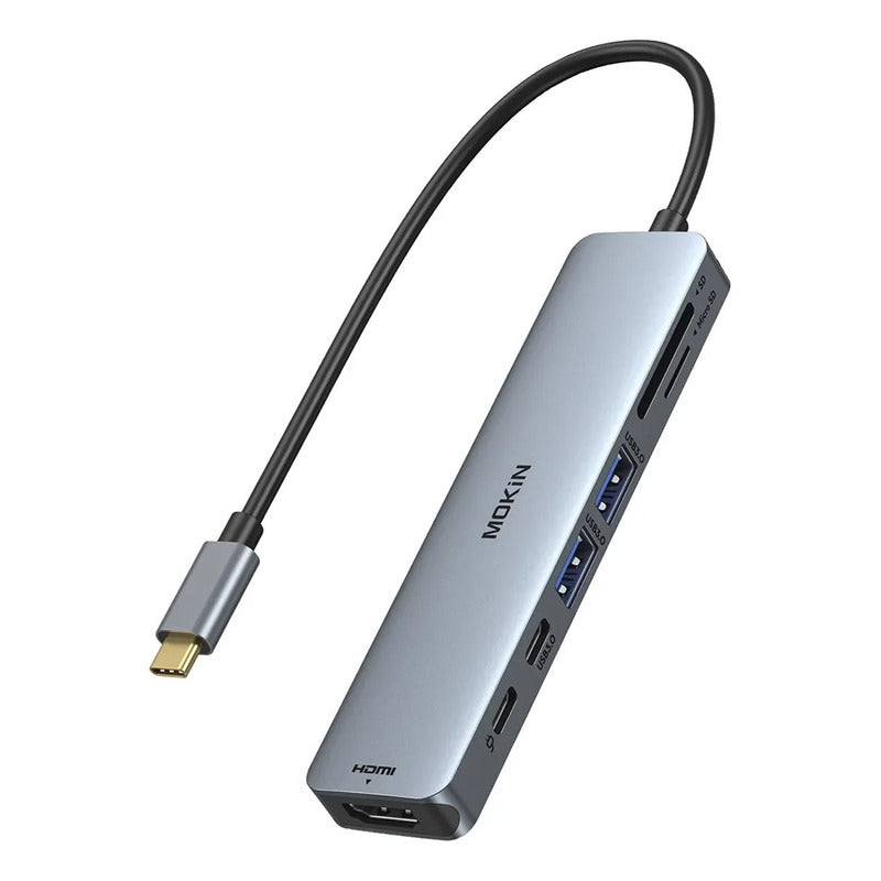 Mokin Hub Adaptador Tipo C De 7 Puertos Macbook Air Y Pro Plateado