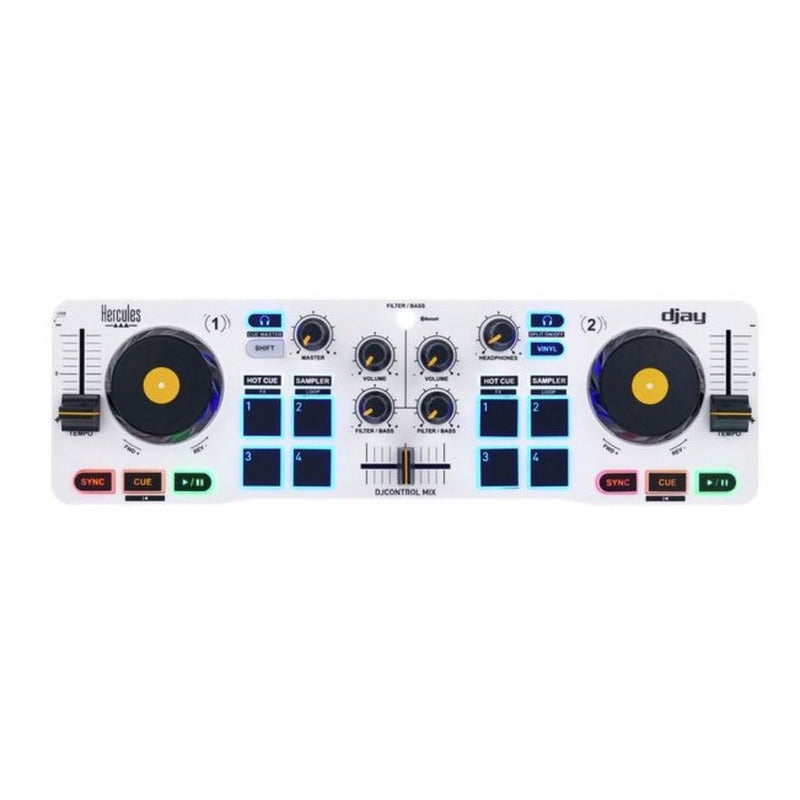 Hercules Dj Djcontrol Mix Controlador Dj Andoid Ios Blanco