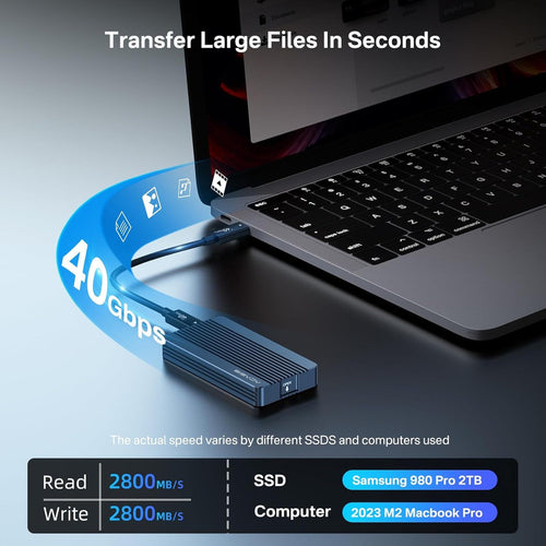 Acasis Tbu405 Air Carcasa Ssd M.2 Nvme De 40 Gbps Azul Marino