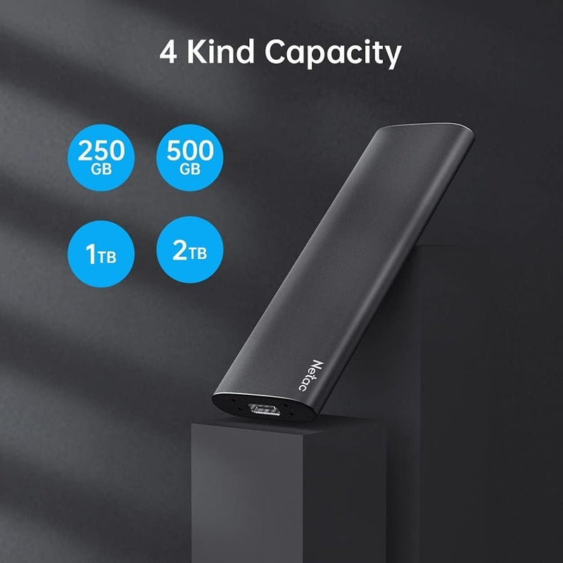 Netac Zslim Disco Duro Externo Ssd 500 Gb Usb 3.2 Negro