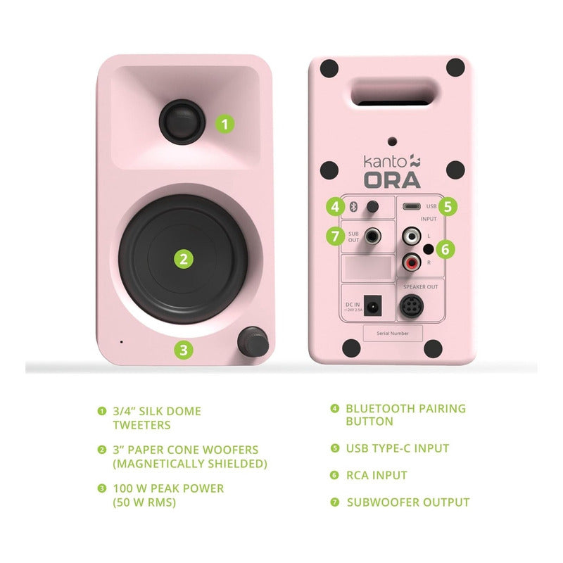 Kanto Oramb 100w Parlantes De Escritorio Par
