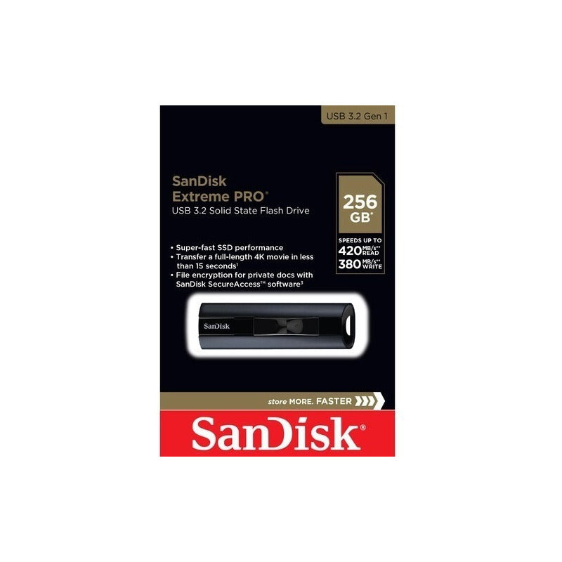 Sandisk Extreme Pro 256gb Memoria De Estado Solido Negro