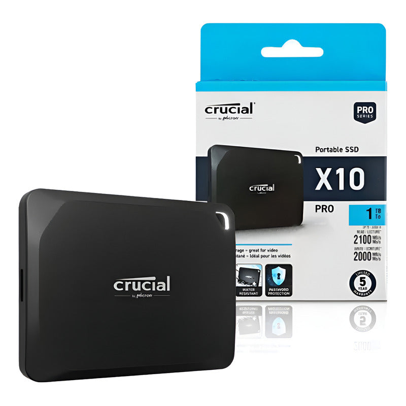 Crucial X10 Pro 1tb Ssd Disco Duro Portatil Usb C Negro