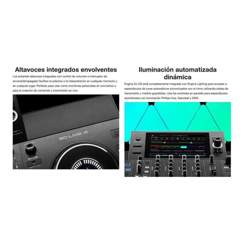 Denon Dj Sc Live 4 Controlador Dj Todo En 1 Sin Laptop Negro