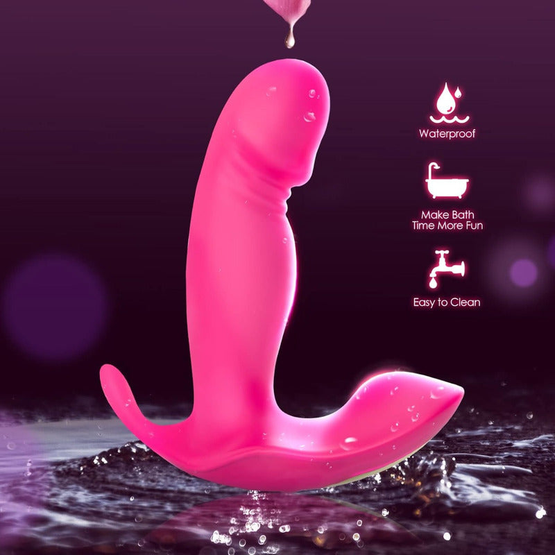 Vibrador Discreto Triple Estimulacion Control Remoto App Rosa