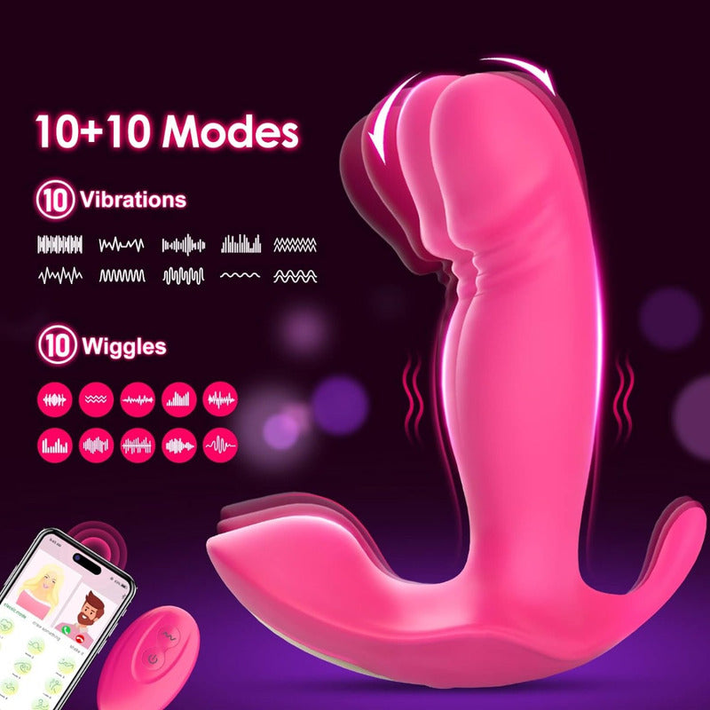 Vibrador Discreto Triple Estimulacion Control Remoto App Rosa