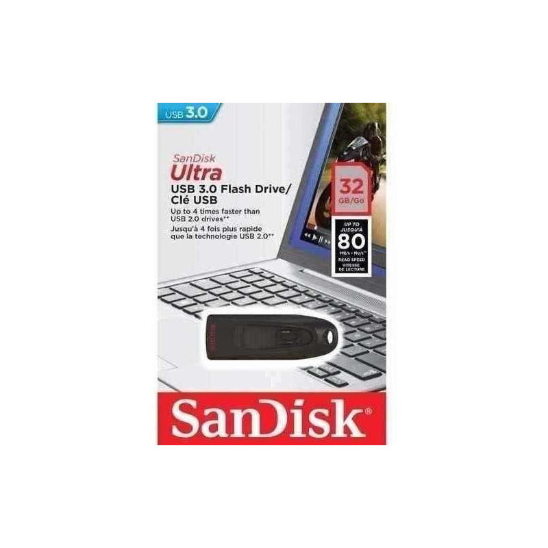 Sandisk Ultra 32gb Memoria Usb 3.0 Alta Velocidad  Negro Sandisk Ultra