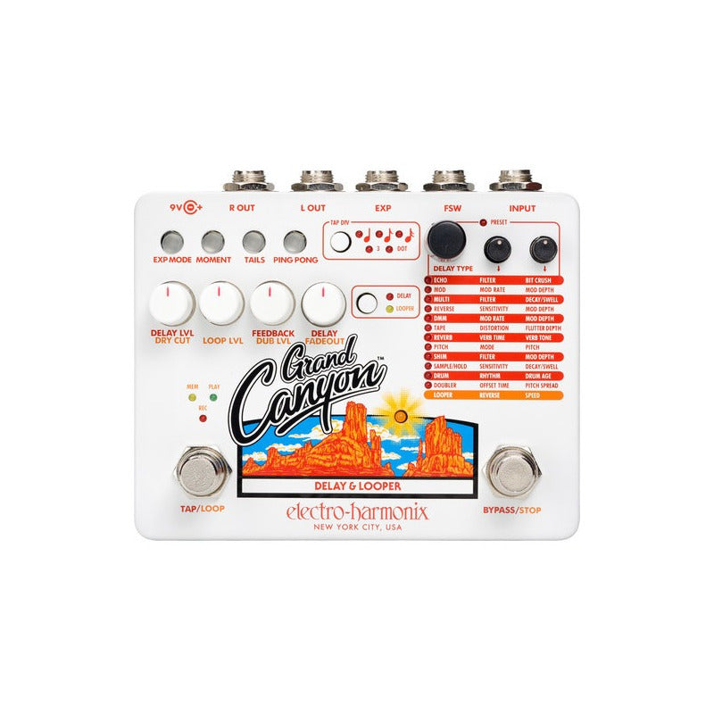 Electro-harmonix Grand Canyon Pedal Efectos Delay Looper Blanco