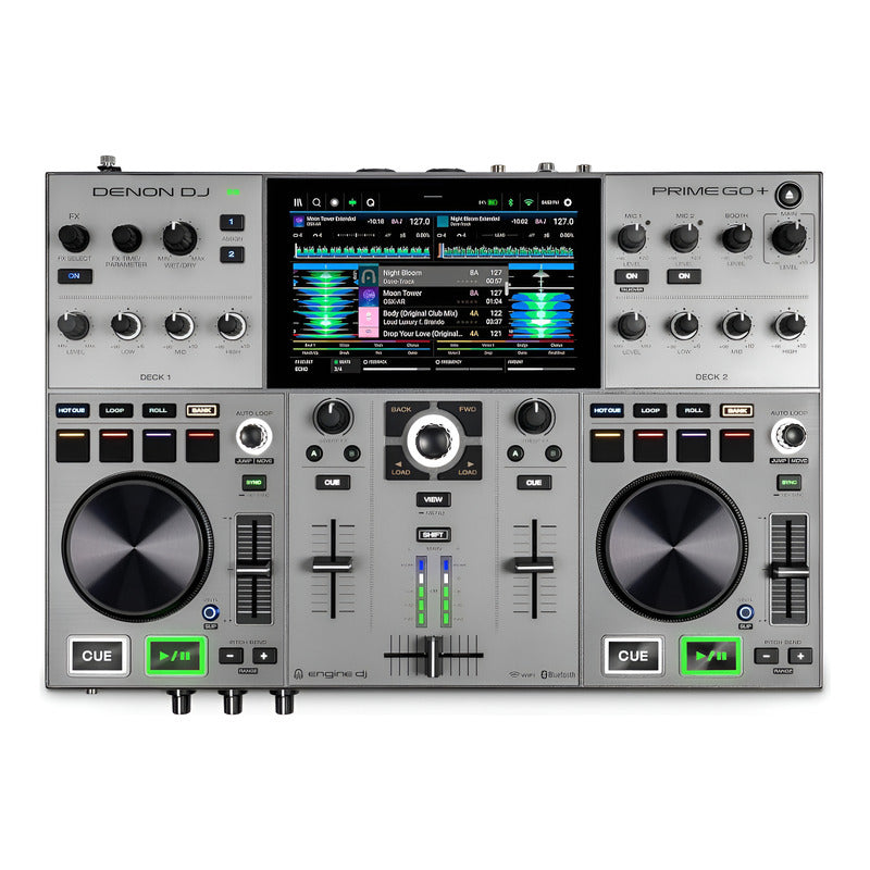 Denon Dj Prime Go + Plus Controlador Dj Recargable 2 Canales Gris