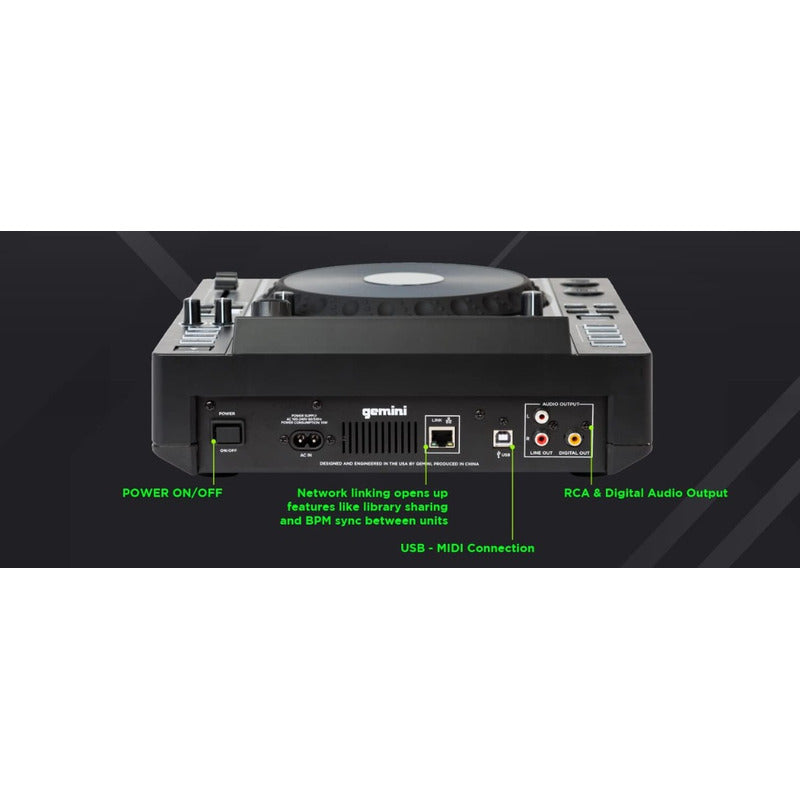 Gemini Sound Mdj-900 Controlador Dj Pro Multimedia Usb Negro