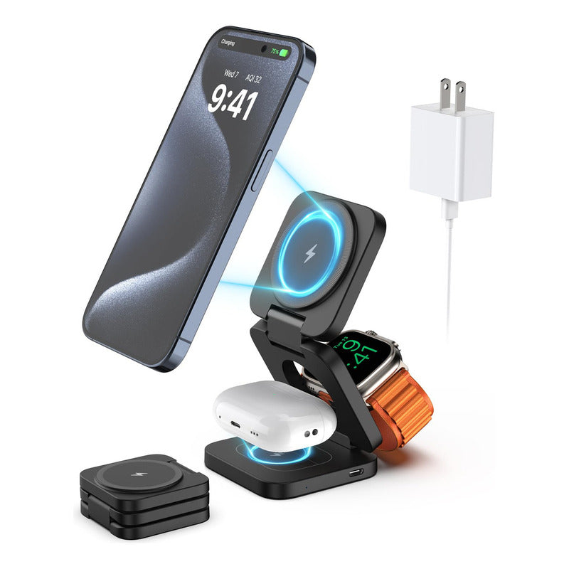 Ku Xiu X55 Estación De Carga Plegable 3 En 1 Wireless