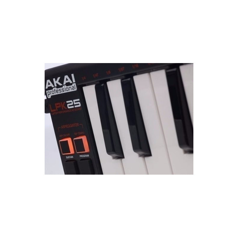 Akai Lpk25 Controlador Midi Pequeño De 25 Teclas  Negro