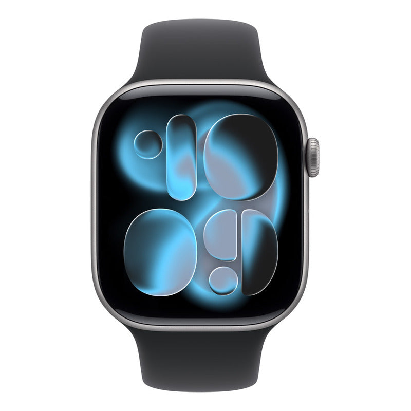 Apple Watch Series 11 Case Aluminio Sport  S/m Gps Cel 46mm - Gris Espacial - Correa Deportiva - Negro