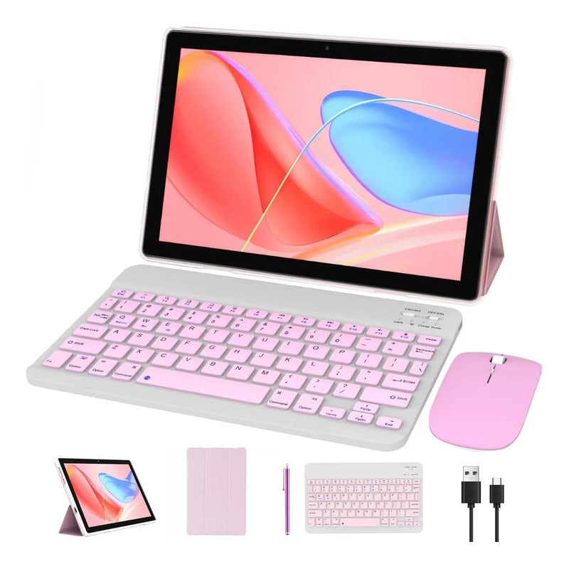 Novojoy 10  Tablet Android 8gb Ram 64 Gb Kit Completo Rosado