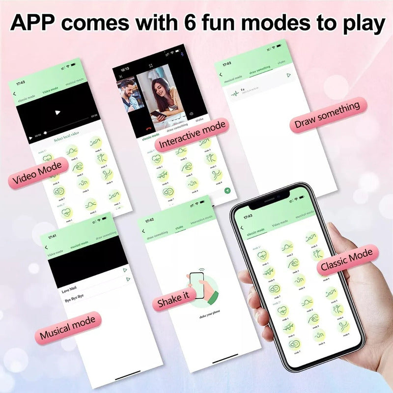 Vibrador Discreto 2 En 1 Inalámbrico Control Remoto App Rosa