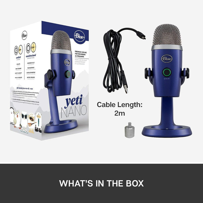 Blue Yeti Nano Micrófono Condensador Streaming Grabacion Vivid Blue