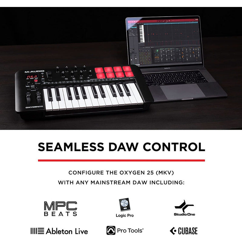 M Audio Oxygen 25 Mkv Controlador Piano Midi 25 Teclas Negro