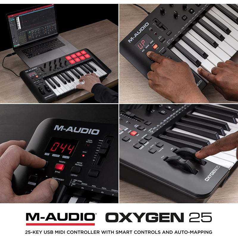M Audio Oxygen 25 Mkv Controlador Piano Midi 25 Teclas Negro
