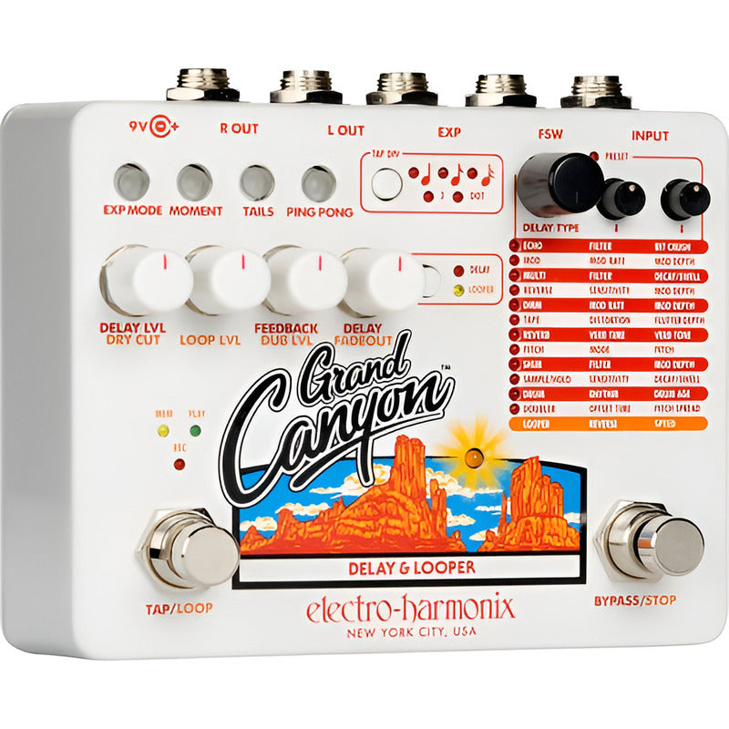 Electro-harmonix Grand Canyon Pedal Efectos Delay Looper Blanco